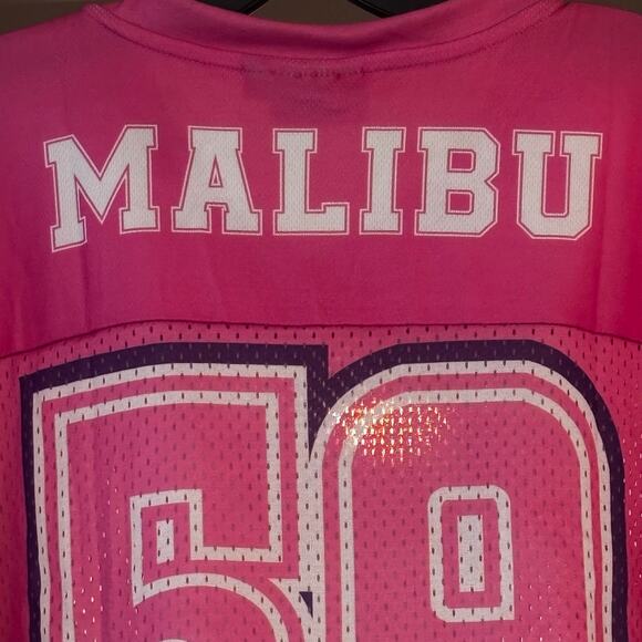 Barbie Malibu Women’s Cropped Football #59 Shirt Jersey Size Large Pink - Picture 4 of 10